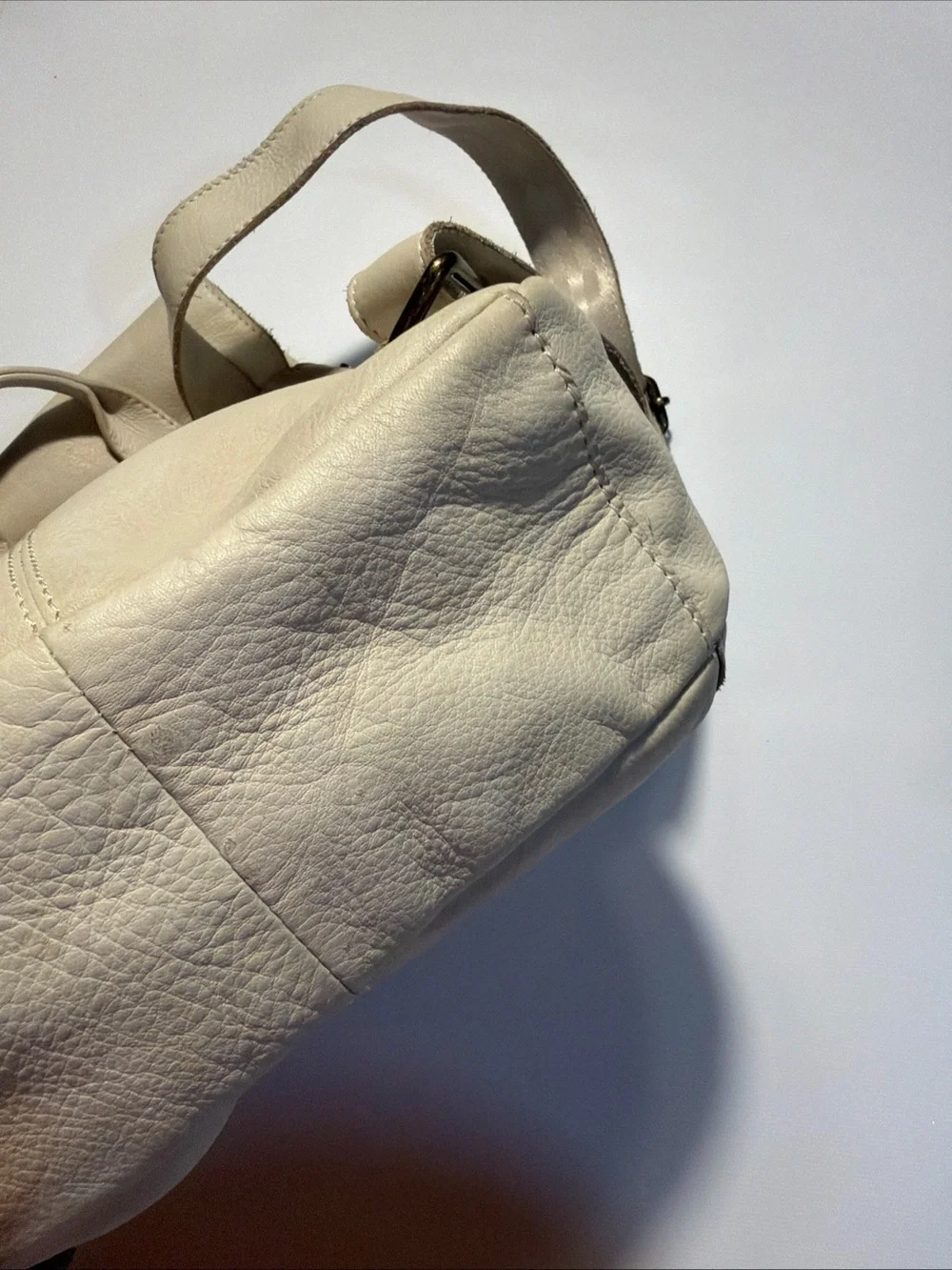 American Leather Co Liberty Small Backpack Cream Soft Leather Bag